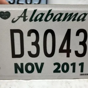 Alabama Motorcycle License Plate