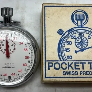 Vintage Balco Swiss Made Stop Watch with box