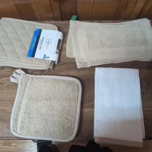Unused kitchen towels, etc