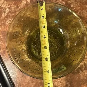 Green glass bowl
