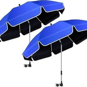 NEW $69 (48.8"x2Pck) Beach Umbrella with Clamp