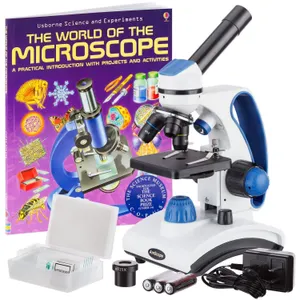 AmScope 1000X Monocular Microscope 8.86x6.69x13.78
