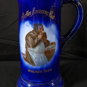 PRE PRO SALOON POTTERY PITCHER E. PORTER BREWING CO'S WIENER BEER JOLIET ILLINOIS IL