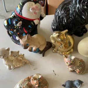 Numerous Cat Statues