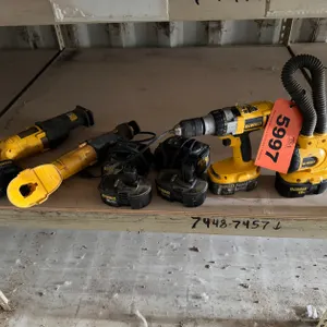 (4) Dewalt Power Tools W/ (5) Batteries, (2) Chargers