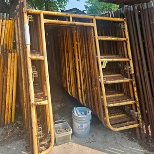 Bil-Jax Scaffolding with Related: 80 - 5'x76" Walk-Thru Sections, Crate of Legs, 5 Pallets Step Offs, Crossbraces, More