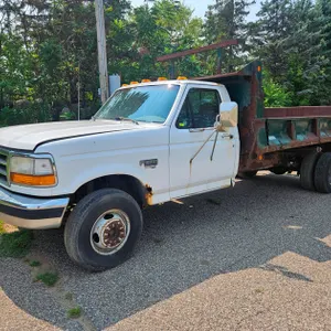 1997 Ford F-Super Duty Truck, 12'x90" Dump Box, Rear Dual Tires, Power Stroke Diesel Engine, Automatic Transmission, 91,263 Miles on Odometer, VIN 1FD