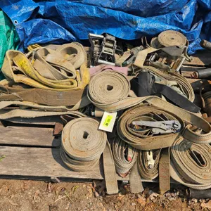 Pallet Assorted Ratchet Straps and Rigging Slings
