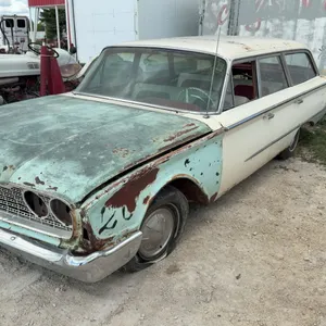 1960 Ford Country Sedan Wagon, No TOD, No Key, Not Running. Extra Parts in Back of Car.