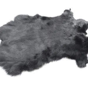 DYED BLACK RABBIT PELT