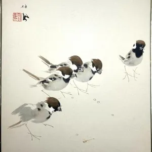 SEIHO TAKEUCHI "SPARROWS" KOGEIGA PRINT