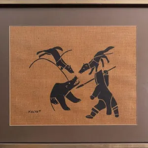 HELEN KALVAK 'BEAR HUNT' STONECUT PRINT