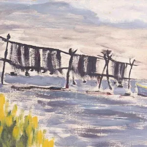 "NORTH CAROLINA COAST 1946" SIGNED OIL ON BOARD