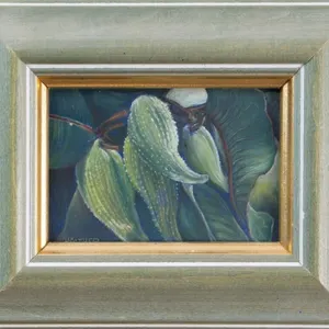 HEATHER BALE "MILKWEED" ACRYLIC ON HARDBOARD