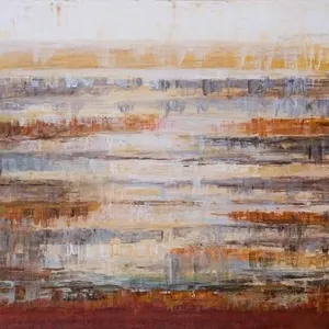SIGNED CONTEMPORARY HORIZONTAL ABSTRACT PAINTING