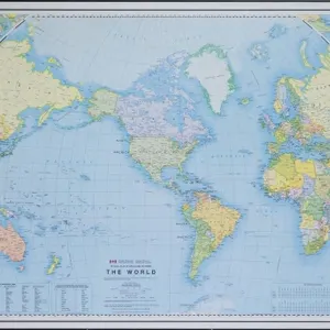 "THE WORLD" NATIONAL ATLAS OF CANADA MAP ON PANEL