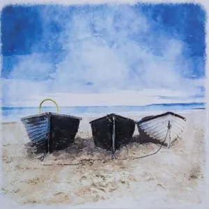 BEACHED BOATS GEL-ENHANCED GICL�E ON CANVAS