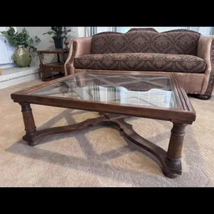 Oak Wood and Glass Coffee Tableby Century