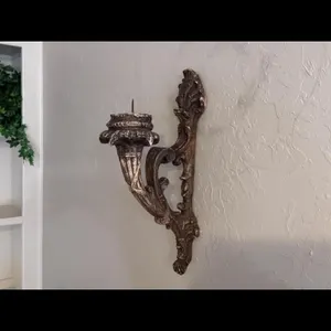 Bronze-Look Wall Sconce Candle Holder
