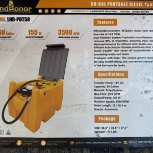 LandHonor Model LHR-PDT58 58 gallon Portable