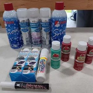 Assortment of craft items.
Paints,markers,