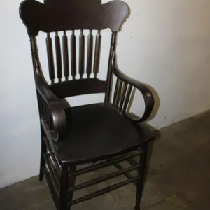Antique Oak Train Station Shoe Shine Chair