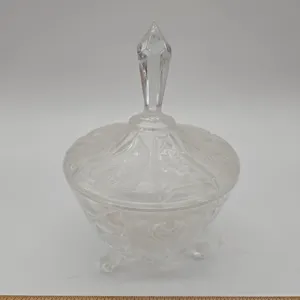 Three footed lead crystal candy dish