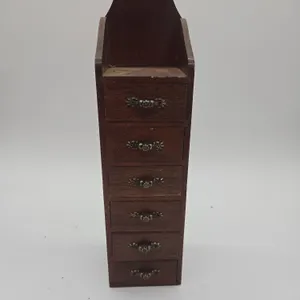 Vintage wooden six drawer spice cabinet