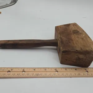 Antique wooden carpenter's chisel mallet