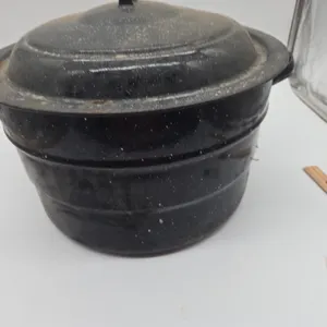 Vintage graniteware canner set with lid