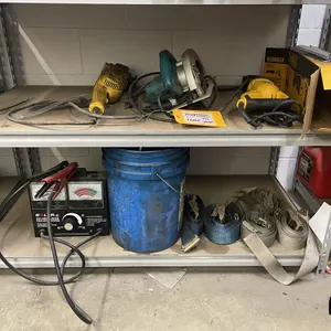 Contents of 2 Shelves Including DeWalt Tools, Charger & More
 UNRESERVED