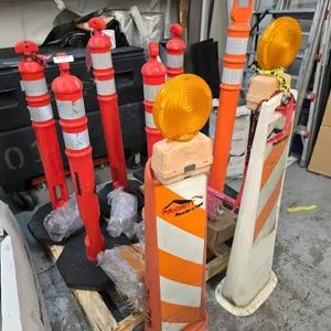 LOT OF TRAFFIC CONTROL DEVICES