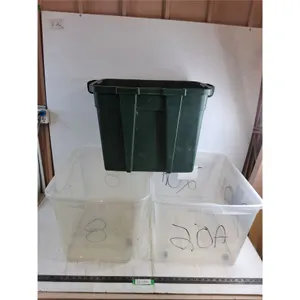 (3) Storage Bins - 1 has Wheels - 16x22x15" Cannot Ship