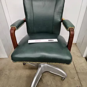 Leather Upholstered Vintage Office Chair (Measures : 35-1/2"H x 26"W x 27"D)