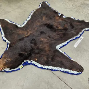 Black Bear Rug (Measures : 76"L x 72"W)