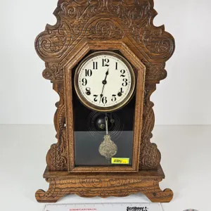 Gingerbread Clock : c/w Key : Works (Measures : 22-1/2"H x 15"W x 4-1/2"D)