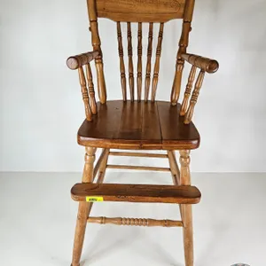 Antique Press Back High Chair (Measures : 36"H x 17"W x 17"D)