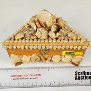 Vintage Sea Shell Triangular Trinket Box