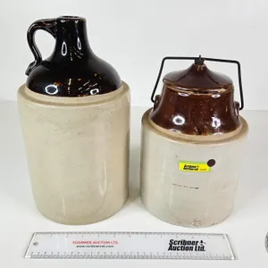 Shoulder Jug & Pickle Crock (Jug Measures : 12-1/2"H)