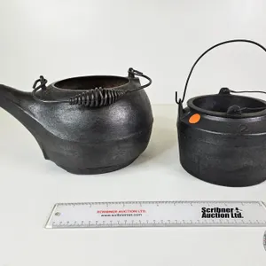 Cast Iron Group: - Carpenter's Double Boiler "Marietta Pa"  - Kettle
