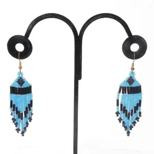 PAIR OF BEADED DANGLE EARRINGS