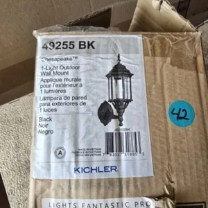 Kichler 1 Light Outdoor Wall Mount Black NIB