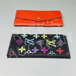 2 vintage ladiies wallets - leather & bead worked