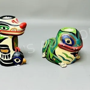 2 - Westcoast design candle holders - clay