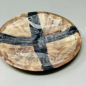 7" stone carved Australian dish