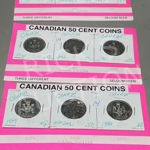 3-Canada sets 50 cent coins-3pc each