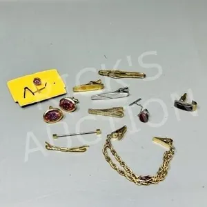 vintage cuff links, tie clips pins