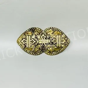 antique gold tone 3 1/2" cloak pin