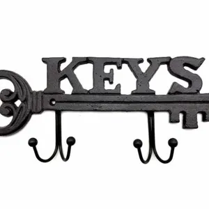 Cast Iron “Keys” Wall Mount Key Rack 13” x 5”