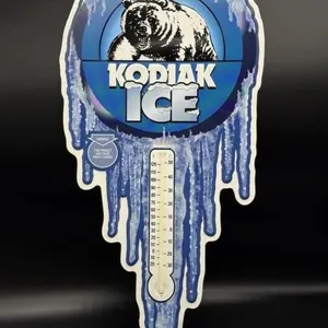 Kodiak Ice Tobacco Metal Thermometer Sign 21” x